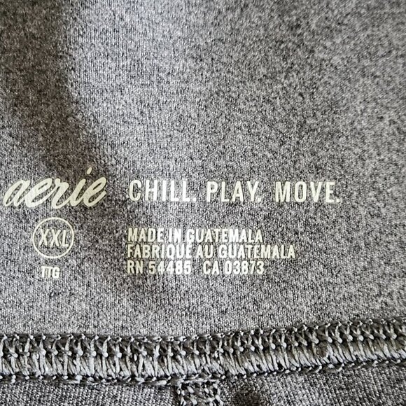 Aerie Leggings Womens XXL Gray Waist Pocket Stretch Chill Play Move Cropped Yoga - Picture 3 of 16